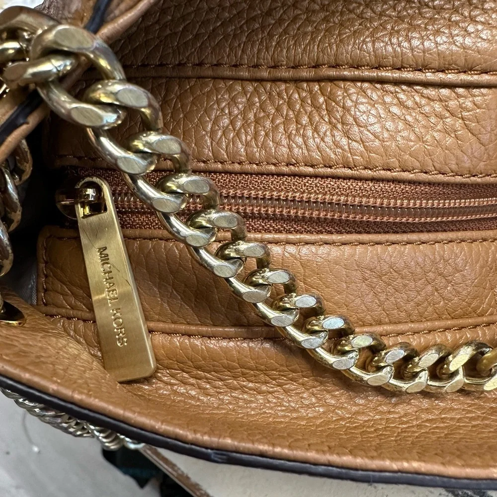 Michael Kors Whipstitch Leather Shoulder Bag